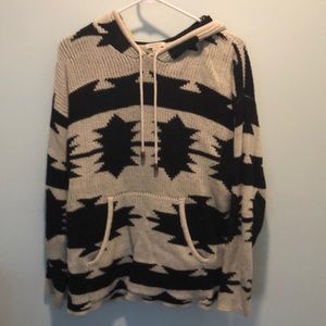 Hooded knit sweatshirt